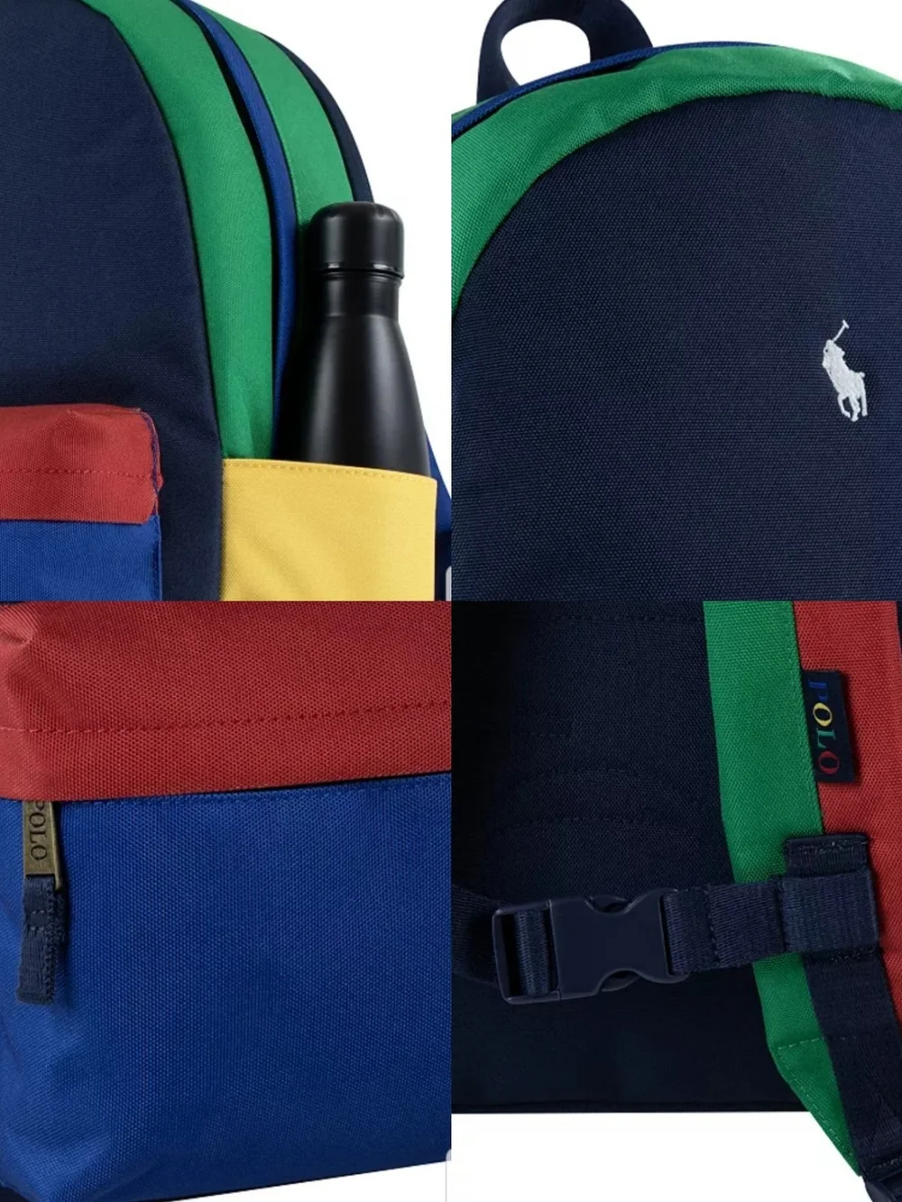 NEW! Polo by Ralph Lauren Navy, Blue, Green & Red Colorblock Backpack NWT